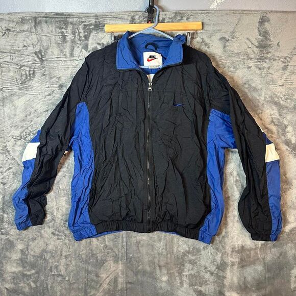 Vintage 90s Men's Large Nike Big Swoosh Full Zip Windbreaker Large - Picture 2 of 6
